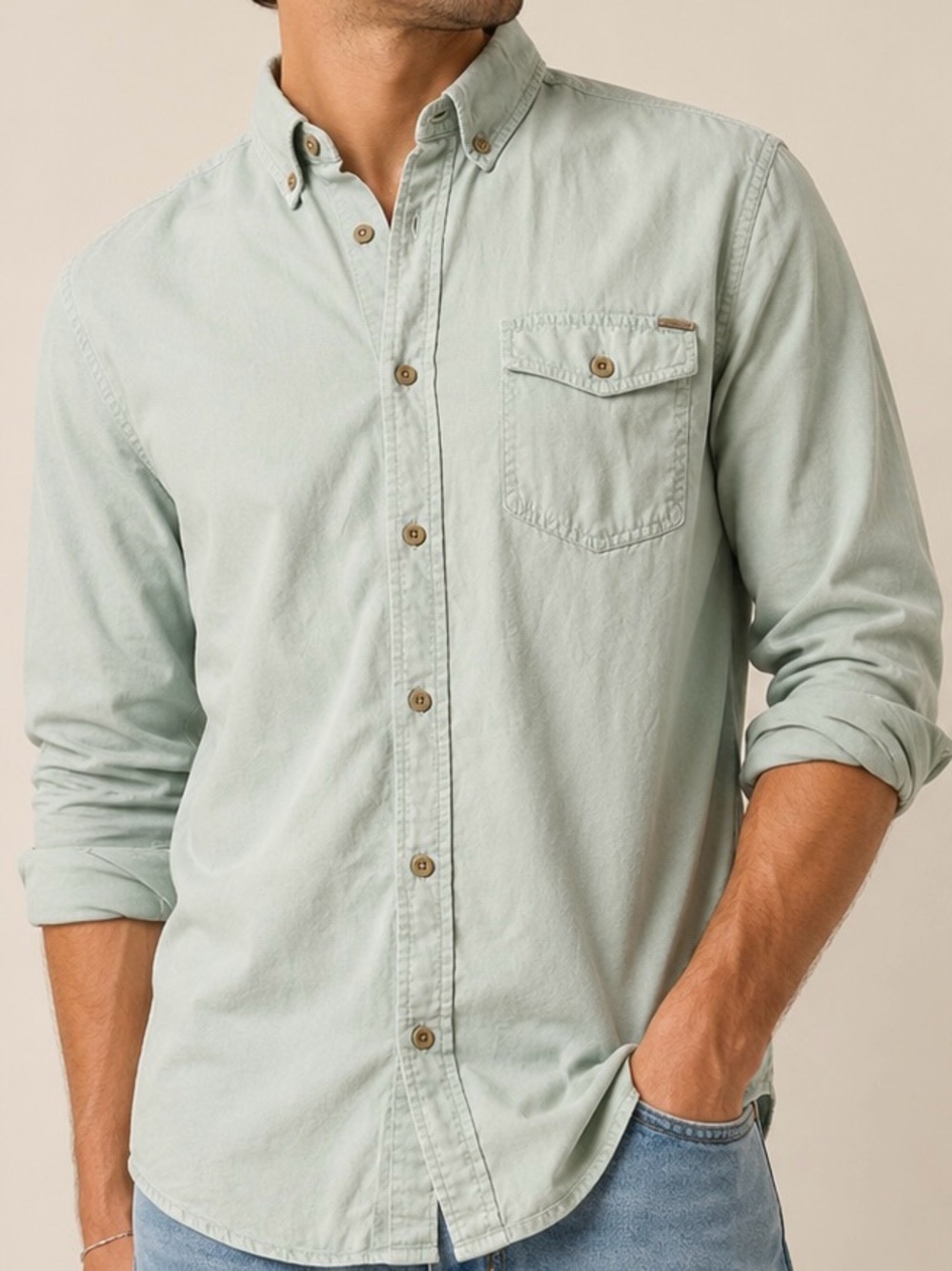 Chevignon Light Mint Green Button Down Shirt